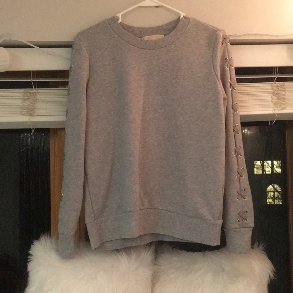 Michael Kors Lace Up Crew Neck Sweatshirt